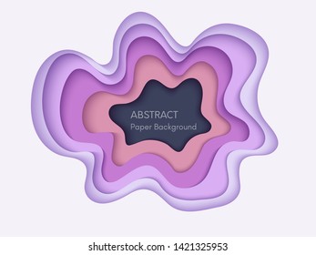 Abstract 3d background with papercut shapes. Paper design, vector creative trendy illustration. Stock vector