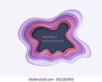 Abstract 3d background with papercut shapes. Paper design, vector creative trendy illustration. Stock vector