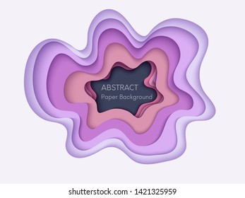 Abstract 3d background with papercut shapes. Paper design, vector creative trendy illustration. Stock vector