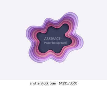 Abstract 3d background with papercut shapes. Paper design, vector creative trendy illustration. Stock vector