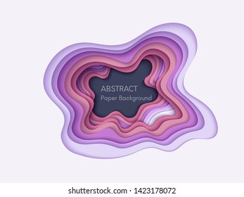 Abstract 3d background with papercut shapes. Paper design, vector creative trendy illustration. Stock vector