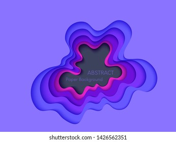Abstract 3d background with papercut shapes. Paper design, vector creative trendy illustration. Stock vector