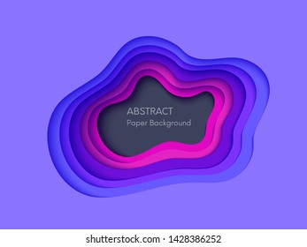 Abstract 3d background with papercut shapes. Paper design, vector creative trendy illustration. Stock vector