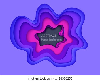 Abstract 3d background with papercut shapes. Paper design, vector creative trendy illustration. Stock vector