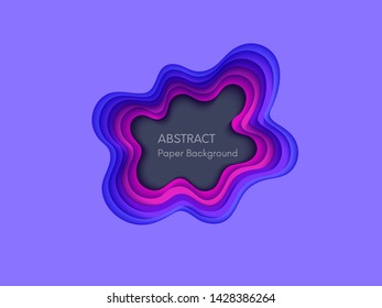 Abstract 3d background with papercut shapes. Paper design, vector creative trendy illustration. Stock vector