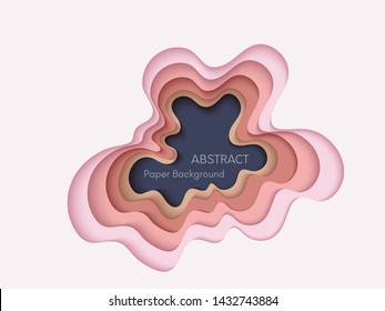 Abstract 3d background with papercut shapes. Paper design, vector creative trendy illustration. Stock vector