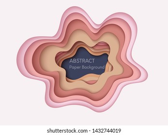 Abstract 3d background with papercut shapes. Paper design, vector creative trendy illustration. Stock vector