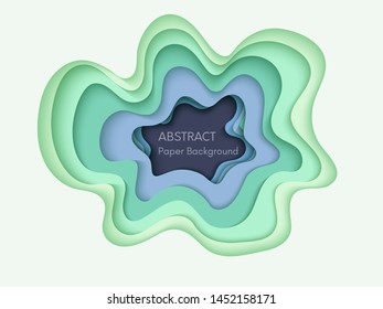 Abstract 3d background with papercut shapes. Paper design, vector creative trendy illustration. Stock vector