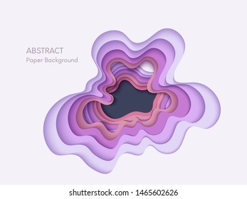 Abstract 3d background with papercut shapes. Paper design, vector creative trendy illustration. Stock vector
