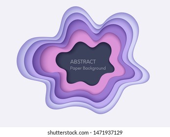 Abstract 3d background with papercut shapes. Paper design, vector creative trendy illustration. Stock vector