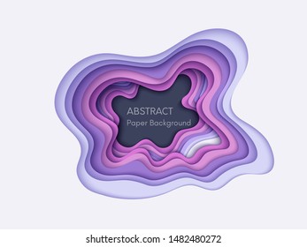 Abstract 3d background with papercut shapes. Paper design, vector creative trendy illustration. Stock vector