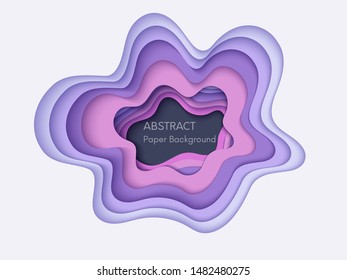 Abstract 3d background with papercut shapes. Paper design, vector creative trendy illustration. Stock vector