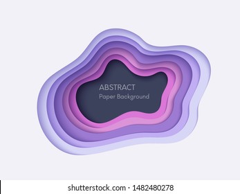 Abstract 3d background with papercut shapes. Paper design, vector creative trendy illustration. Stock vector