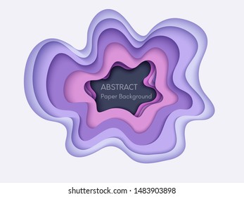 Abstract 3d background with papercut shapes. Paper design, vector creative trendy illustration. Stock vector
