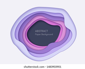 Abstract 3d background with papercut shapes. Paper design, vector creative trendy illustration. Stock vector