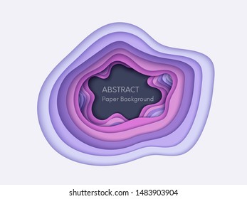 Abstract 3d background with papercut shapes. Paper design, vector creative trendy illustration. Stock vector
