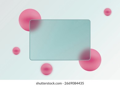 Abstract 3D background with pink spheres and glass morphism. Eps 10 - Powered by Shutterstock - Get 15% off with code: PIKWIZARD15