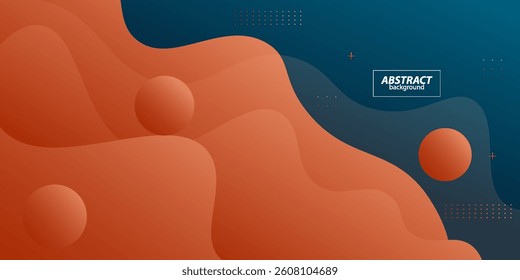 Abstract 3D background with realistic blue and orange wave pattern. Fluid background design. Vector Eps10