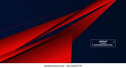 Abstract 3D background in red color overlapping with shadow. Blue color on the background. Vector Eps10