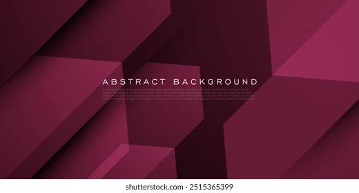 Abstract 3D background red gradient color. Overlap shapes pattern. Triangle banner design. Dark red color design. Eps10 vector