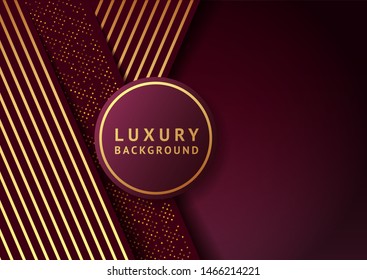 Abstract 3d background with red paper layers. Vector geometric illustration of carbon sliced shapes textured with glittering dots. Graphic design element. Elegant decoration