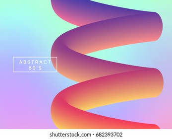 Abstract 3d background. Retro holographic poster. Backdrop colorful hologram, gradient. Hipster style 80s. vector illustration
