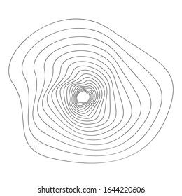 Abstract 3D background with simple cartography picture. Rotated spot stylized design elements isolated on white. Vector