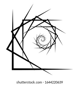 Abstract 3D background with simple geometric figure. Rotated angle stylized design elements isolated on white. Vector