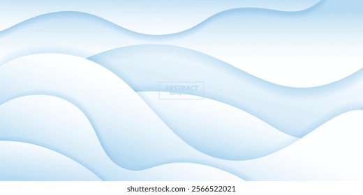 Abstract 3D background with soft blue white gradient wave background Simple pattern. Vector eps10