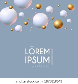 Abstract 3D background with Spheres. Structure trendy design.