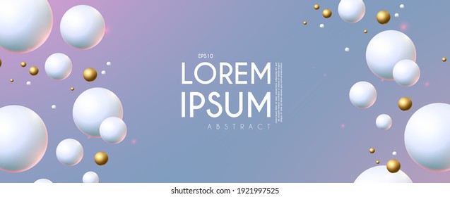 Abstract 3D background with Spheres. Structure trendy design.