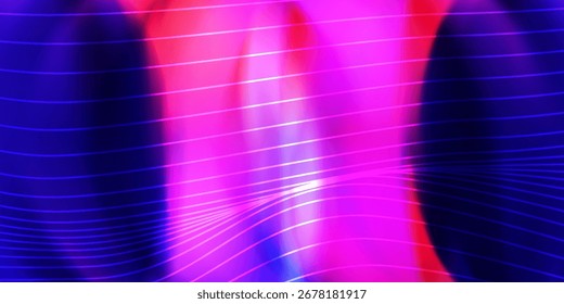 Abstract 3D Background Ultra Wide with Volumetric Colorful Waves vector illustration design,eps 10