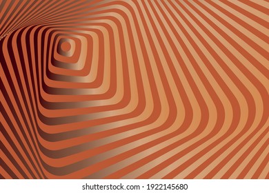 Abstract 3d background vector design with distorted lines. Movement illusion with optical distortion effect. Illustration with  colors.