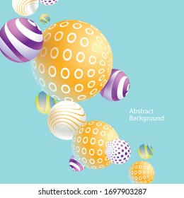 Abstract 3D background with volumetric realistic balls. Trending vector image.