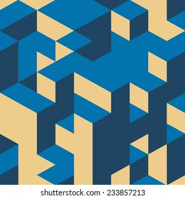 Abstract 3d background. Wall of cubes. Vector illustration. 