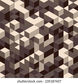 Abstract 3d background. Wall of cubes. Vector illustration. 