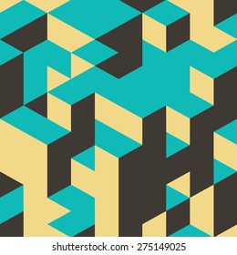Abstract 3d background. Wall of cubes. Vector illustration. 