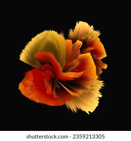 Abstract 3d background wallpaper with 3d render flower. Design visual element for banner header poster or cover.