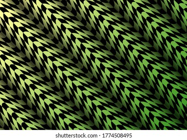 Resumen 3D Fondo amarillo verde amarillo, patrón ondulado distorsionado, ilustración vectorial