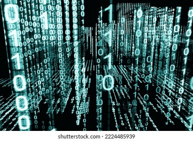 Abstract 3d background,Binary Language or code.