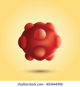 Abstract 3d bacteria. Isolated vector illustration of microbe or virus. 