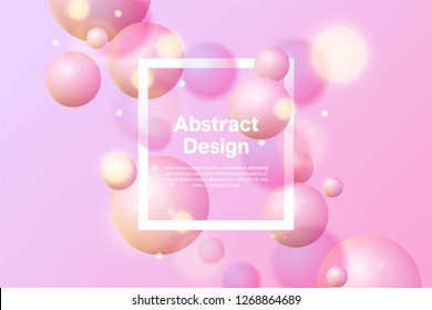 Abstract 3D Ball with Bokeh Lights in Pink Background