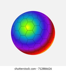 Abstract 3d ball. Color vector illustration.