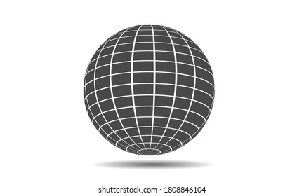 Abstract 3d Ball With Square Pattern With Shadow Beneath. Abstract Ball Vector Design