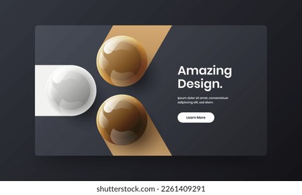 Resumen de la plantilla de portada del libro de bolas 3D. Nuevo concepto vectorial de diseño de identidad de la empresa.