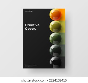 Abstract 3D balls brochure template. Trendy front page design vector illustration.