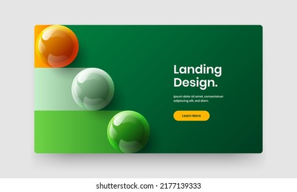 Abstract 3D balls catalog cover layout. Trendy pamphlet vector design concept.