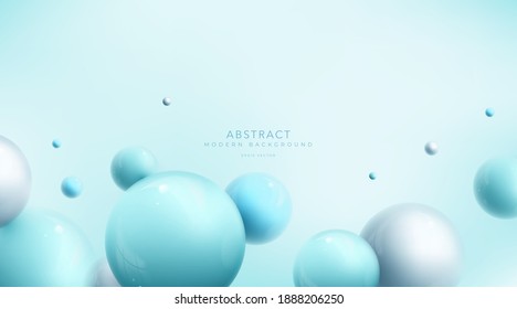 abstract 3D balls composition. Sphere with blur effect.