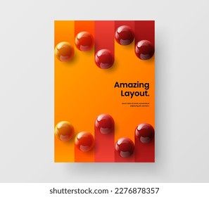 Abstract 3D balls front page layout. Creative presentation design vector illustration.