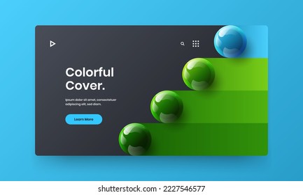 Abstract 3D balls leaflet template. Vivid journal cover design vector concept.